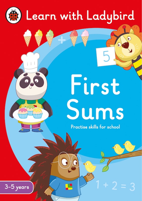 Front cover_First Sums: A Learn With Ladybird Activity Book 3-5 Years