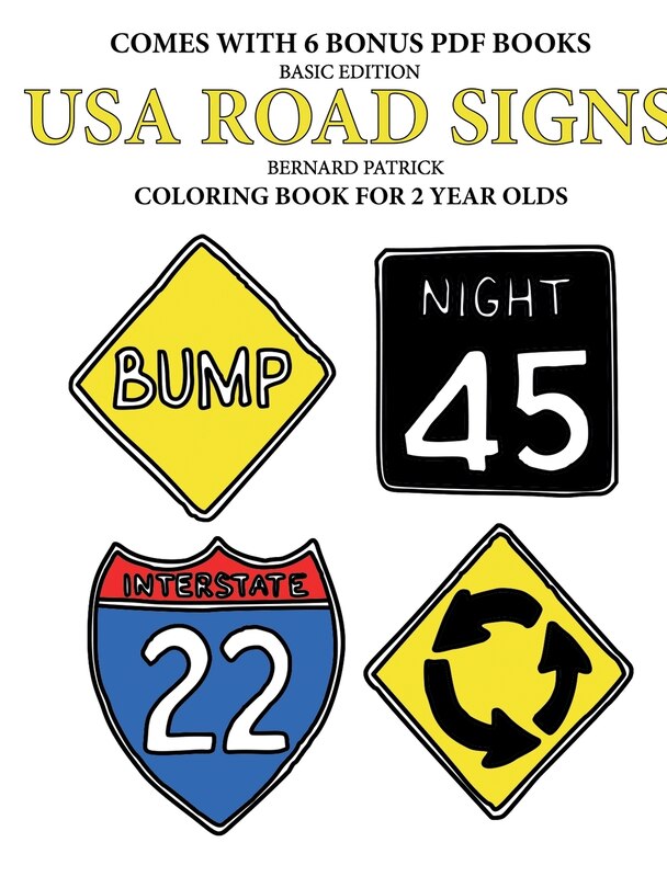 Front cover_Coloring Books for 2 Year Olds (USA Road Signs)