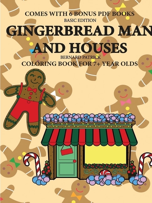 Front cover_Coloring Book for 7+ Year Olds (Gingerbread Man and Houses)
