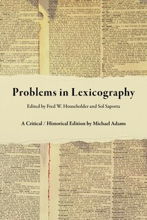 Couverture_Problems In Lexicography