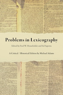 Couverture_Problems In Lexicography
