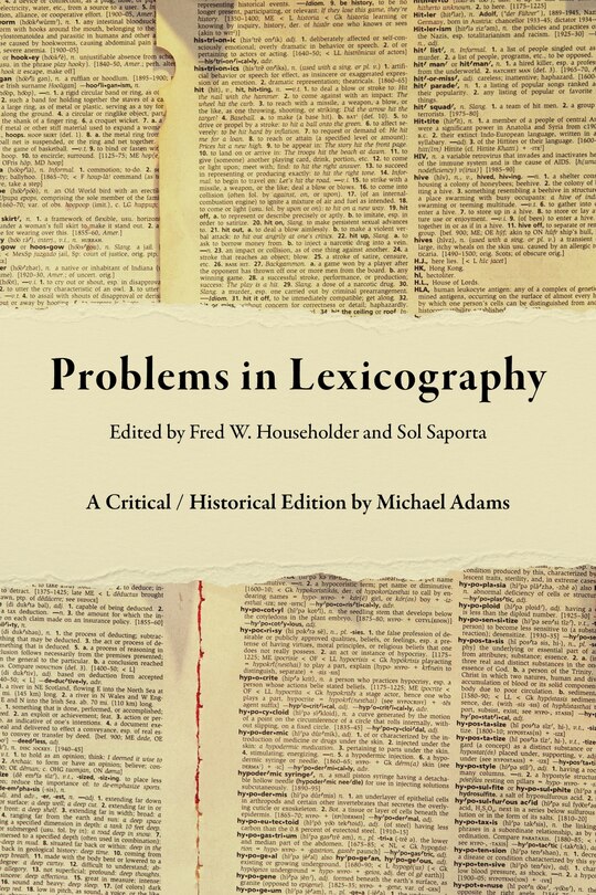 Couverture_Problems In Lexicography