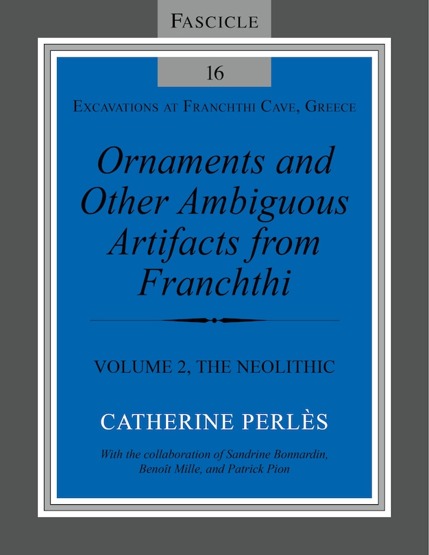 Front cover_Ornaments and Other Ambiguous Artifacts from Franchthi