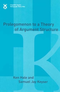 Couverture_Prolegomenon to a Theory of Argument Structure