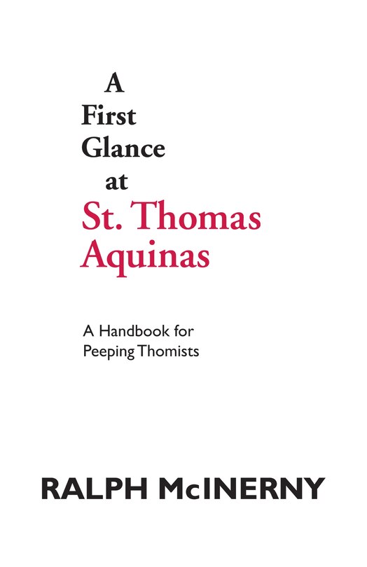 Couverture_A First Glance at St. Thomas Aquinas