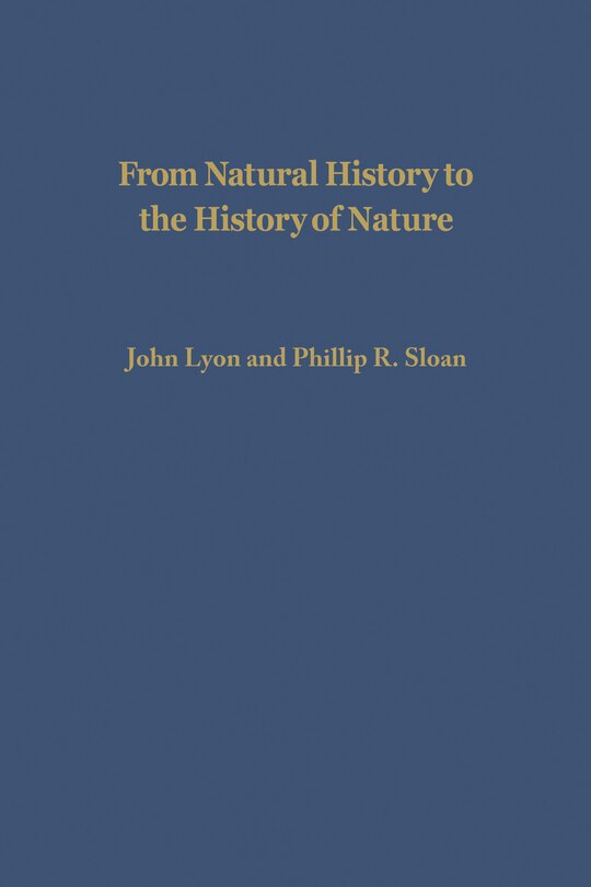 Front cover_From Natural History to the History of Nature