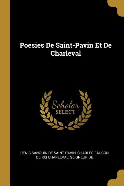 Couverture_Poesies De Saint-Pavin Et De Charleval