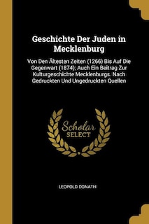 Front cover_Geschichte Der Juden in Mecklenburg