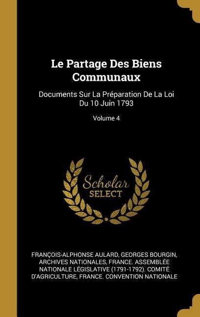 Couverture_Le Partage Des Biens Communaux
