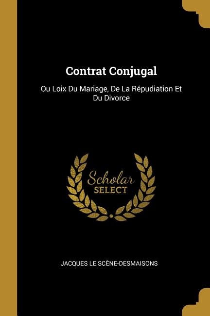 Front cover_Contrat Conjugal