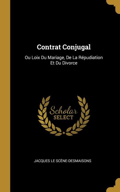 Front cover_Contrat Conjugal