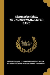 Front cover_Sitzungsberichte, NEUNUNDZWANZIGSTER BAND