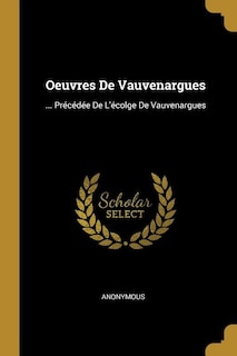 Front cover_Oeuvres De Vauvenargues