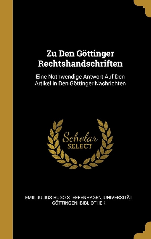 Front cover_Zu Den Göttinger Rechtshandschriften