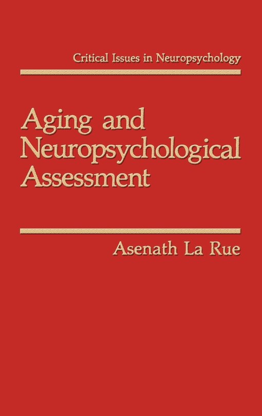 Front cover_Aging and Neuropsychological Assessment