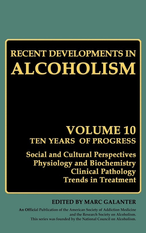 Front cover_Recent Developments in Alcoholism