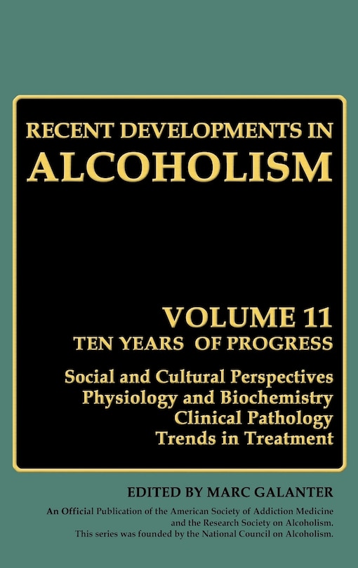 Front cover_Recent Developments in Alcoholism