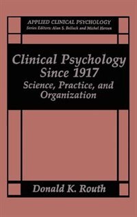 Front cover_Clinical Psychology Since 1917