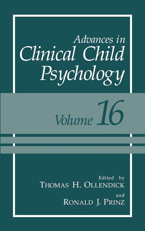 Couverture_Advances in Clinical Child Psychology