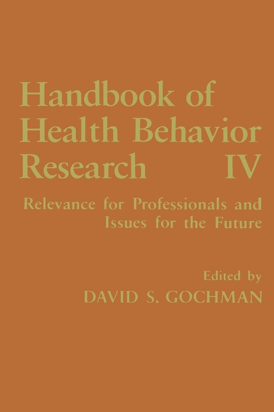 Front cover_Handbook of Health Behavior Research IV