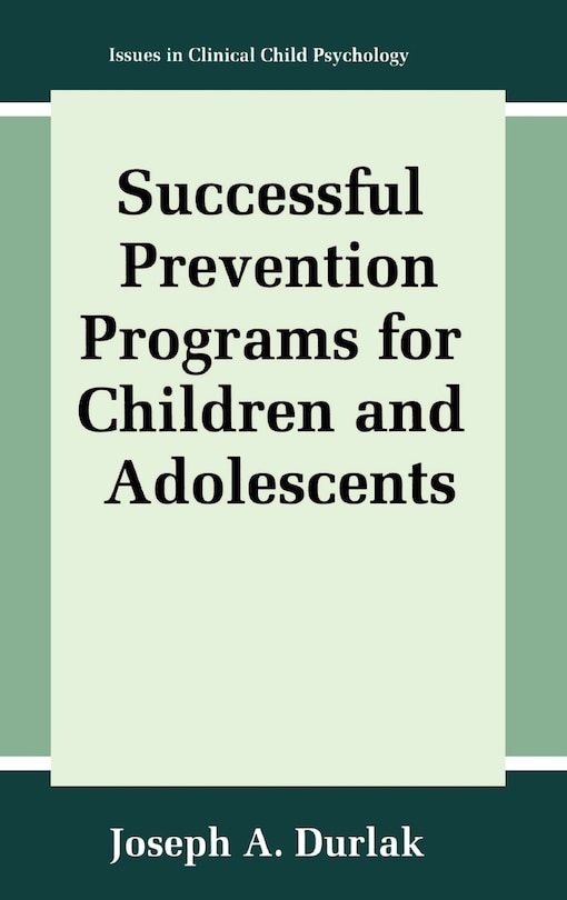 Couverture_Successful Prevention Programs for Children and Adolescents