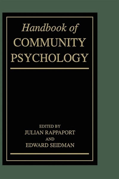 Front cover_Handbook Of Community Psychology