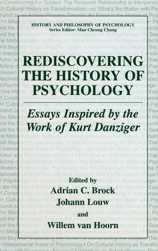 Front cover_Rediscovering the History of Psychology