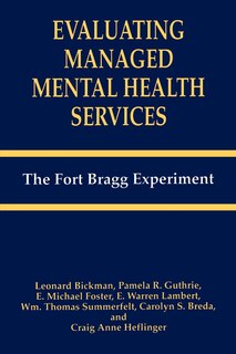 Front cover_Evaluating Managed Mental Health Services
