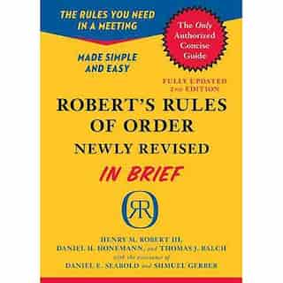 Robert's Rules of Order Newly Revised In Brief, 2nd edition de Henry M. Robert