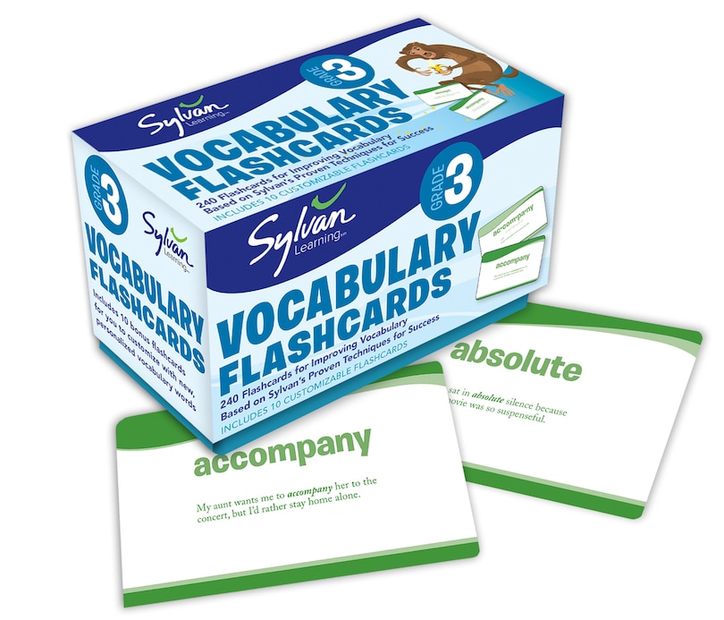 3rd Grade Vocabulary Flashcards: 240 Flashcards For Improving Vocabulary Based On Sylvan's Proven Techniques For Success