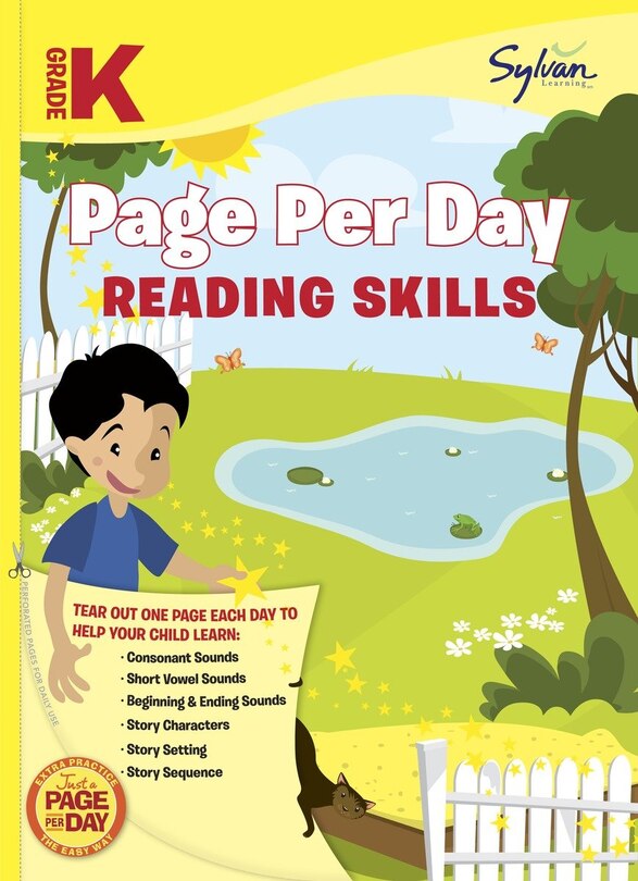 Kindergarten Page Per Day: Reading Skills: Consonant Sounds, Short Vowell Sounds, Beginning and Ending Sounds, Story Characters, Story Setting, Story Sequence