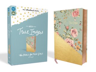 Front cover_Niv, True Images Bible, Leathersoft, Teal/gold