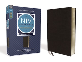 Front cover_NIV Study Bible, Fully Revised Edition (Study Deeply. Believe Wholeheartedly.), Large Print, Bonded Leather, Black, Red Letter, Comfort Print