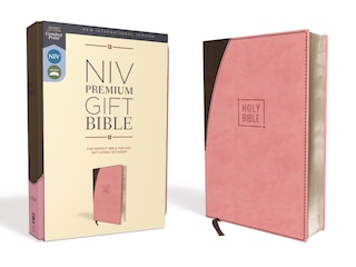 Front cover_Niv, Premium Gift Bible, Leathersoft, Pink/brown, Red Letter, Comfort Print