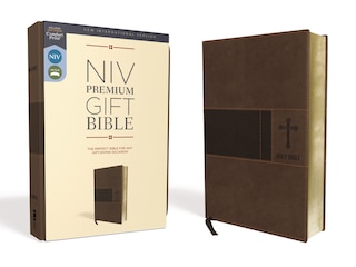 Front cover_Niv, Premium Gift Bible, Leathersoft, Brown, Red Letter, Comfort Print