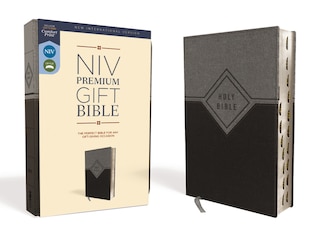 Couverture_Niv, Premium Gift Bible, Leathersoft, Black/gray, Red Letter, Thumb Indexed, Comfort Print