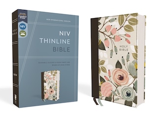 Front cover_Niv, Thinline Bible, Cloth Over Board, Floral, Red Letter, Comfort Print