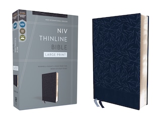 Front cover_NIV, Thinline Bible, Large Print, Leathersoft, Navy, Red Letter, Comfort Print