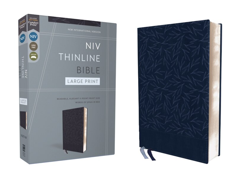 Front cover_NIV, Thinline Bible, Large Print, Leathersoft, Navy, Red Letter, Comfort Print