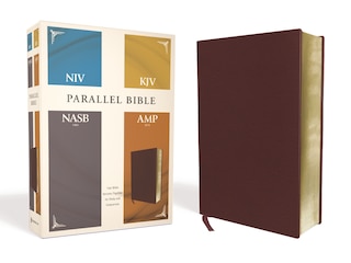 Front cover_Niv, Kjv, Nasb, Amplified, Parallel Bible, Bonded Leather, Burgundy