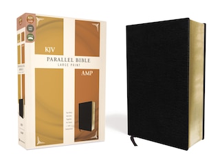 Front cover_Kjv, Amplified, Parallel Bible, Large Print, Bonded Leather, Black, Red Letter