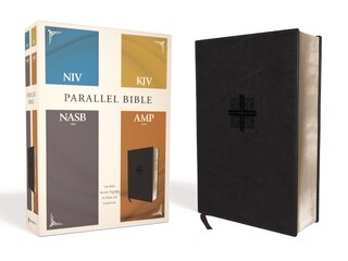 Front cover_Niv, Kjv, Nasb, Amplified, Parallel Bible, Leathersoft, Black