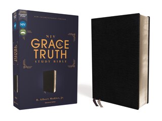 Front cover_NIV, The Grace and Truth Study Bible (Trustworthy and Practical Insights), European Bonded Leather, Black, Red Letter, Comfort Print