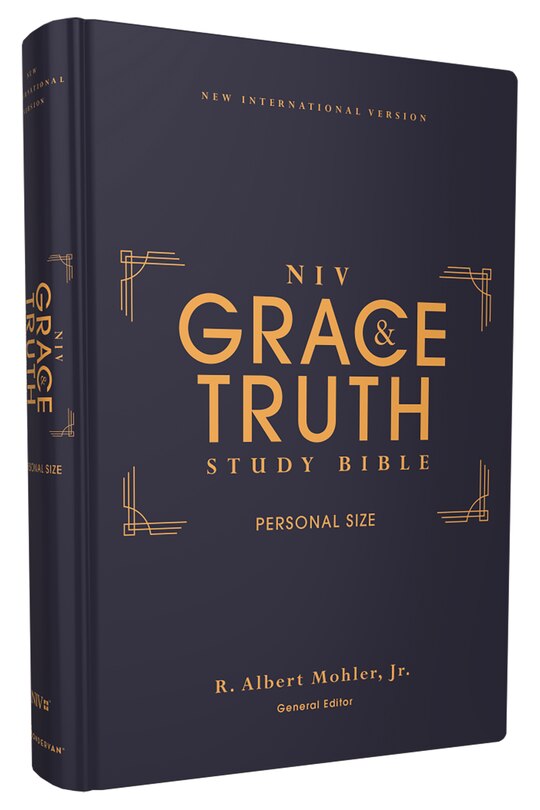 Front cover_NIV, The Grace and Truth Study Bible (Trustworthy and Practical Insights), Personal Size, Hardcover, Red Letter, Comfort Print