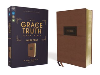 Couverture_NIV, The Grace and Truth Study Bible (Trustworthy and Practical Insights), Large Print, Leathersoft, Brown, Red Letter, Comfort Print