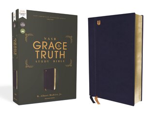 Front cover_NASB, The Grace and Truth Study Bible (Trustworthy and Practical Insights), Leathersoft, Navy, Red Letter, 1995 Text, Comfort Print