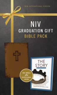Front cover_Niv, Graduation Gift, Bible Pack For Him, Brown, Red Letter