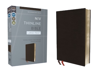 Front cover_Niv, Thinline Bible, Large Print, Bonded Leather, Black, Red Letter, Comfort Print