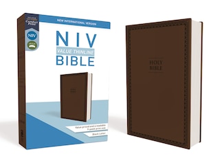 Front cover_Niv, Value Thinline Bible, Leathersoft, Brown, Comfort Print