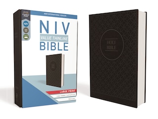 Front cover_Niv, Value Thinline Bible, Large Print, Leathersoft, Gray/black, Comfort Print